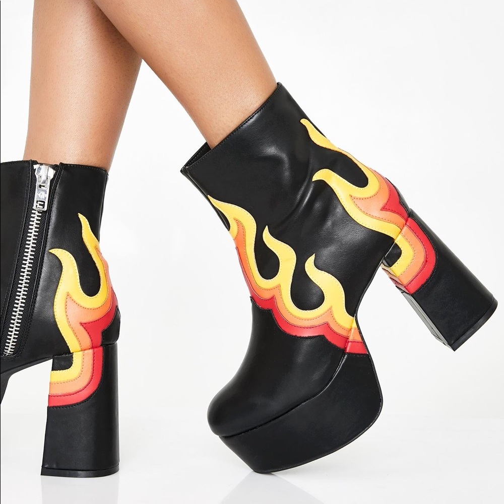 Dolls Kill flame boots